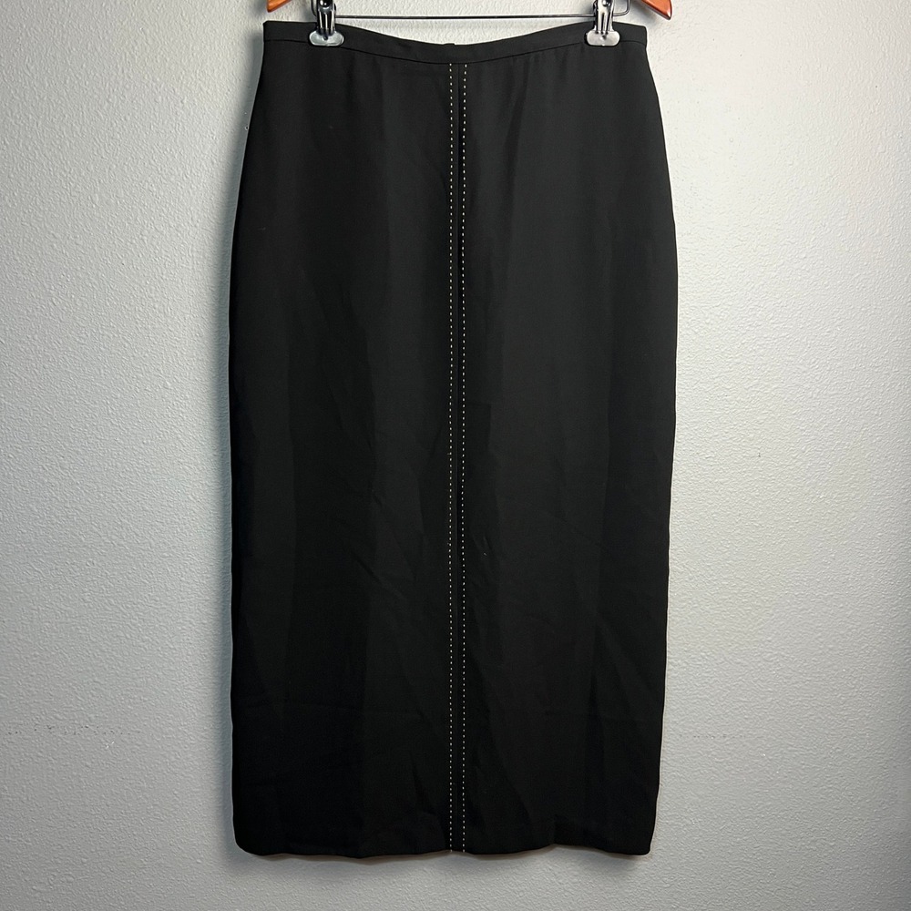 S C Basics Black Maxi Skirt Womens Size 14 Pencil Career Lined‎ Whimsical Sleek